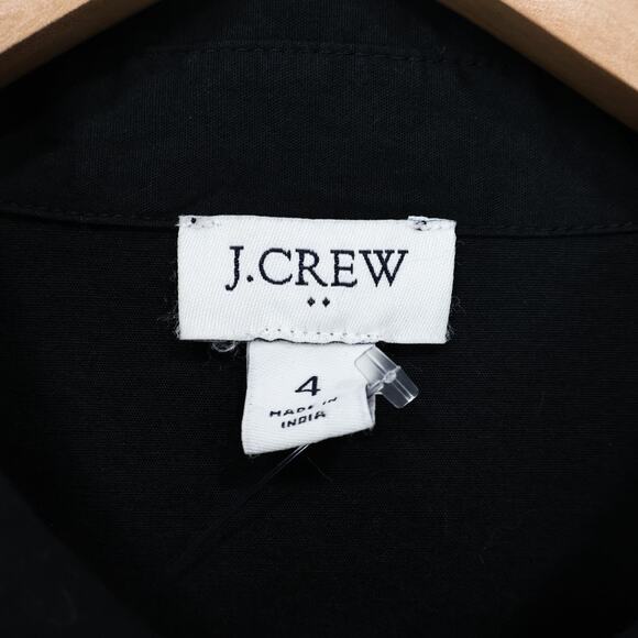 NWOT J.Crew Factory Bubble-Sleeve Button Front Mini Shirt-Dress In Black Size 4 - Picture 7 of 8